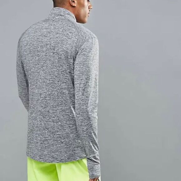 NIKE Running Men's Dri-fit Element 1/2 Zip Long Sleeve Zip Neck Pullover Gray - Picture 5 of 9
